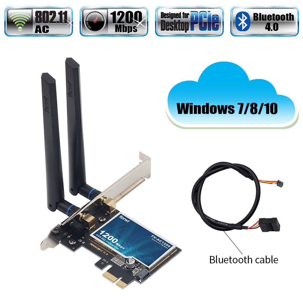 Desktop PCI-E PC WiFi Bluetooth Card Wireless-AC Dual Band Network WiFi Adpater