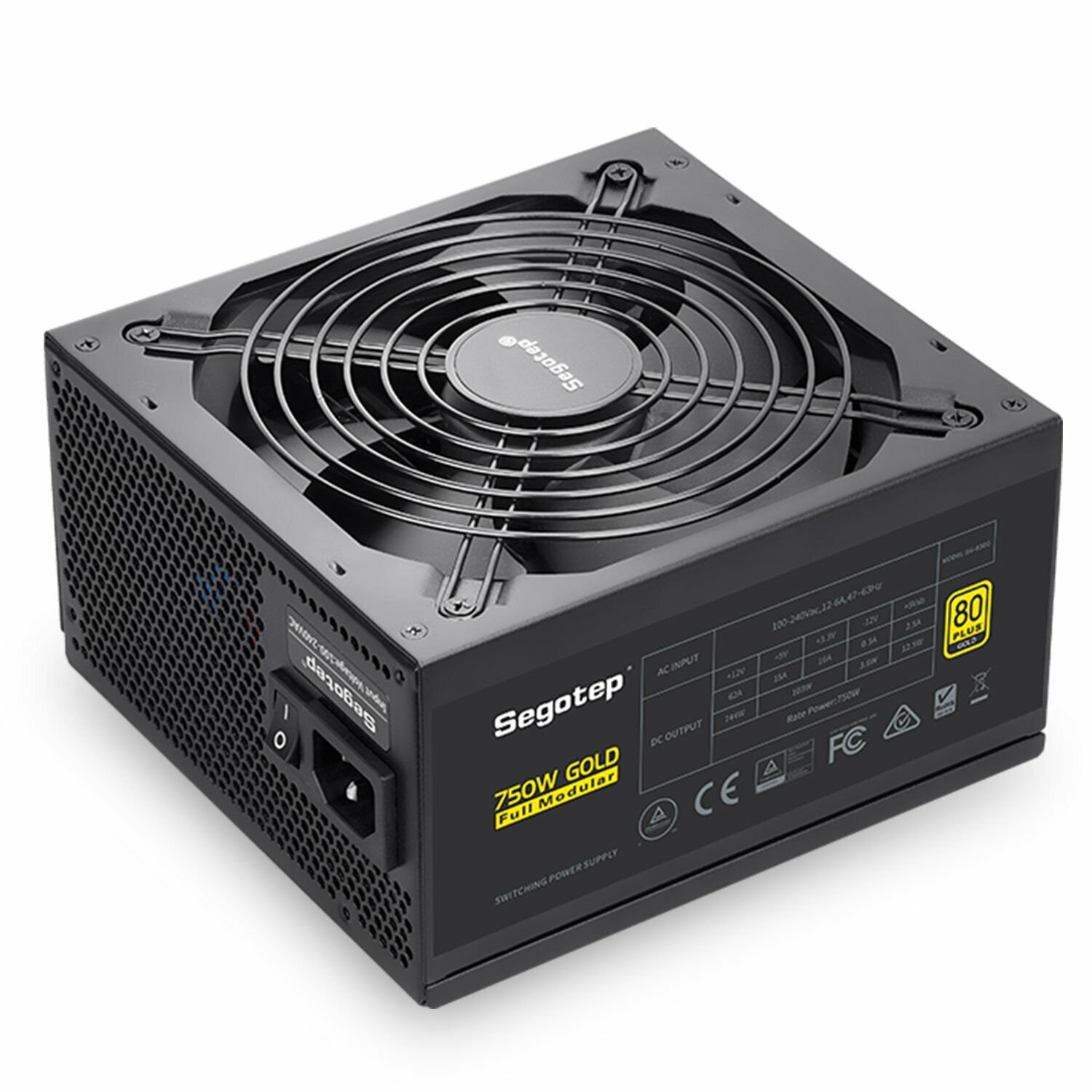 Segotep 750W Computer PC Power Supply GP Series 80 Plus Gold Certified