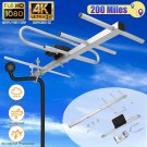 4K 1080P Hdtv Outdoor Digital Tv Antenna Amplified 360 Rotate Uhf Vhf 200 Miles