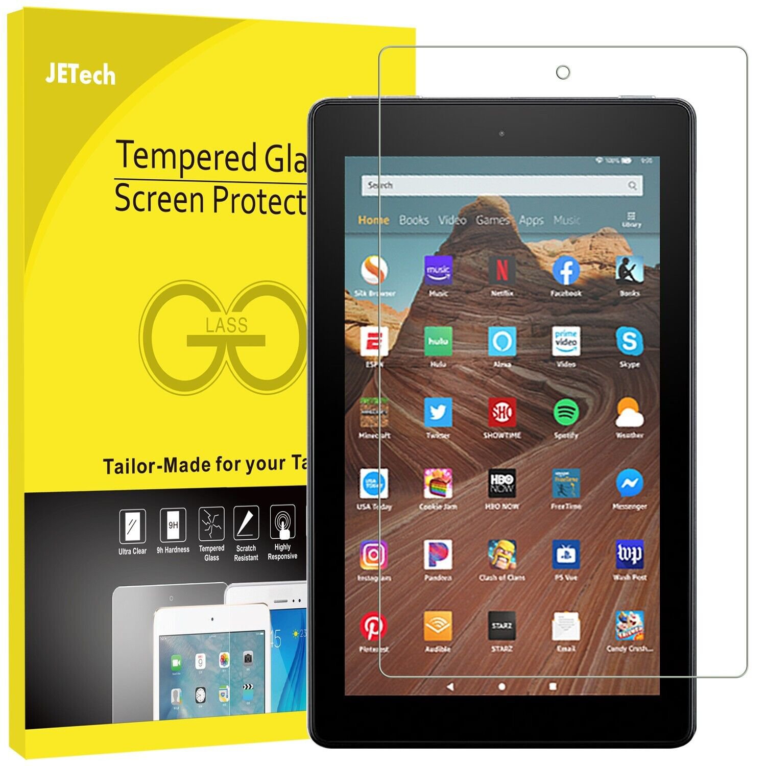 Jetech Screen Protector For Amazon Fire Hd 10 Tablet 10.1" 7Th / 9Th Generation