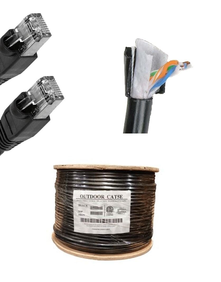 Cavo Di Rete Ethernet CAT5e Per Interramento Diretto - 50 Metri Con Connettori RJ55 - Impermeabile E Resistente Per Uso Esterno