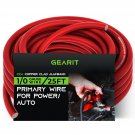 GearIT 1/0 Gauge Wire (25ft - Red Translucent) Copper Clad Aluminum CCA - Primar