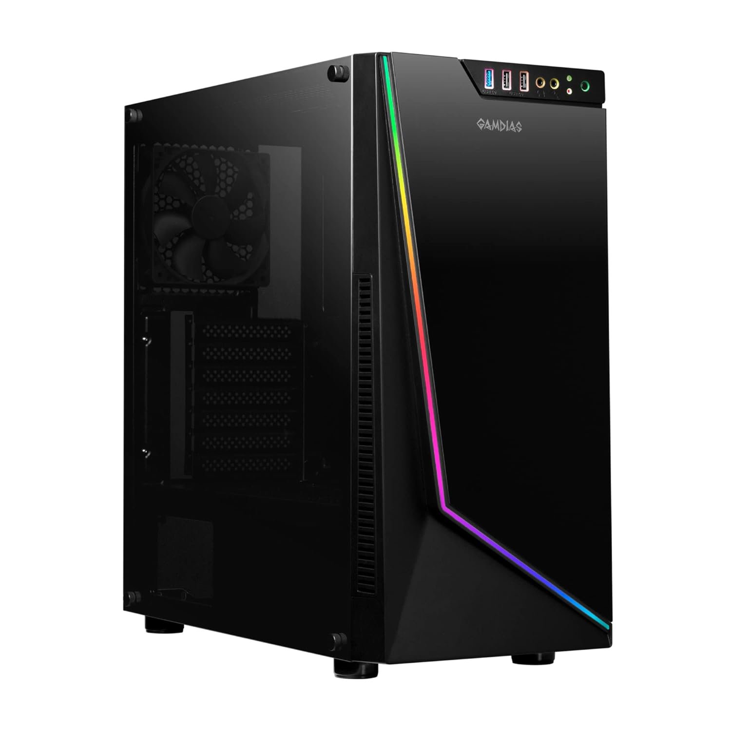 Gaming Atx Mid Tower Gaming Computer Pc Case With Tempered Glass And Argb Led St