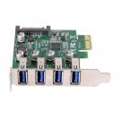 Cy Low Profile 4 Ports Pci-E To Usb 3.0 Hub Pci Express Expansion Card Adapter 5