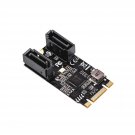 IO CREST M.2 B+M Key to SATA III 2 Ports Expansion Card Jmicro JMB582 Chipset, A