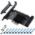 Pcie 1X Sata Card 10 Ports,6 Gbps Sata 3.0 Controller Pcie Expansion Card,Non-Ra