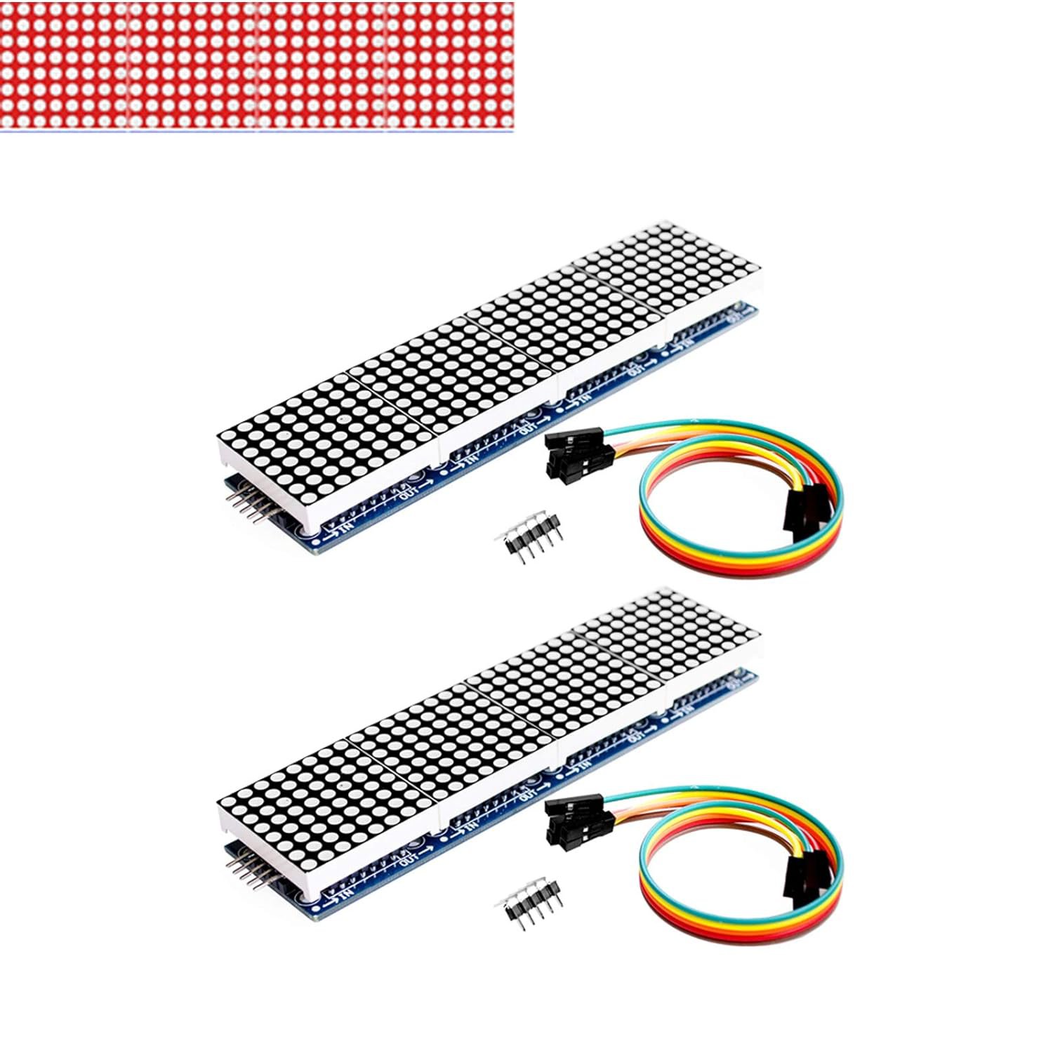 2Pcs/Lots Max7219 Dot Matrix Module(Red Light) 4 In 1 Display (Christmas Decorat