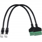 2Packs Rj45 Male To 8 Pins Screw Terminal Block Adapter For Cat7 Cat6 Cat5 Ether