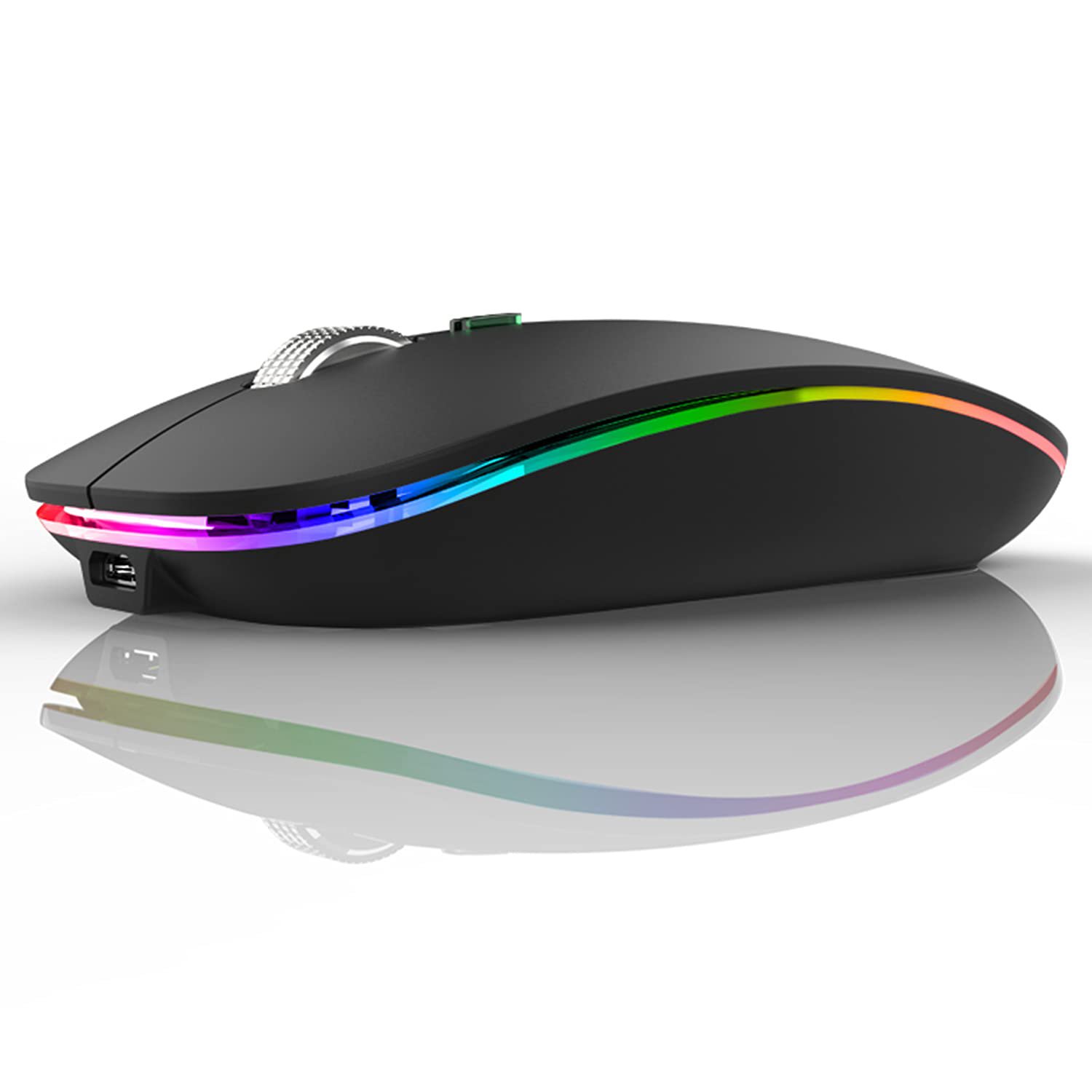 Led Wireless Mouse, G12 Slim Rechargeable Silent Mouse, 2.4G Portable Usb Optica