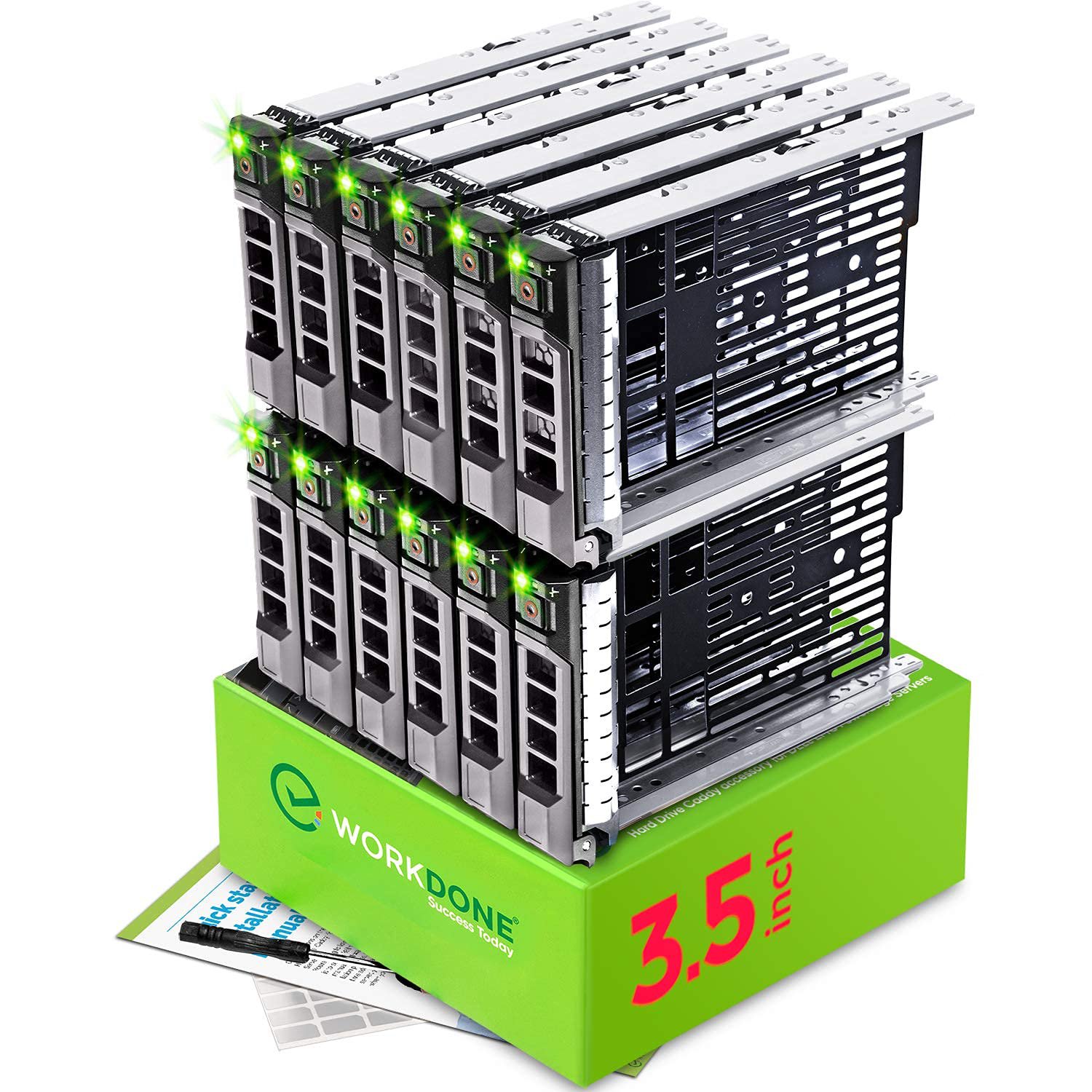 12-Pack - 3.5" Hard Drive Caddy - Compatible For Dell Poweredge Selected 11-13Th