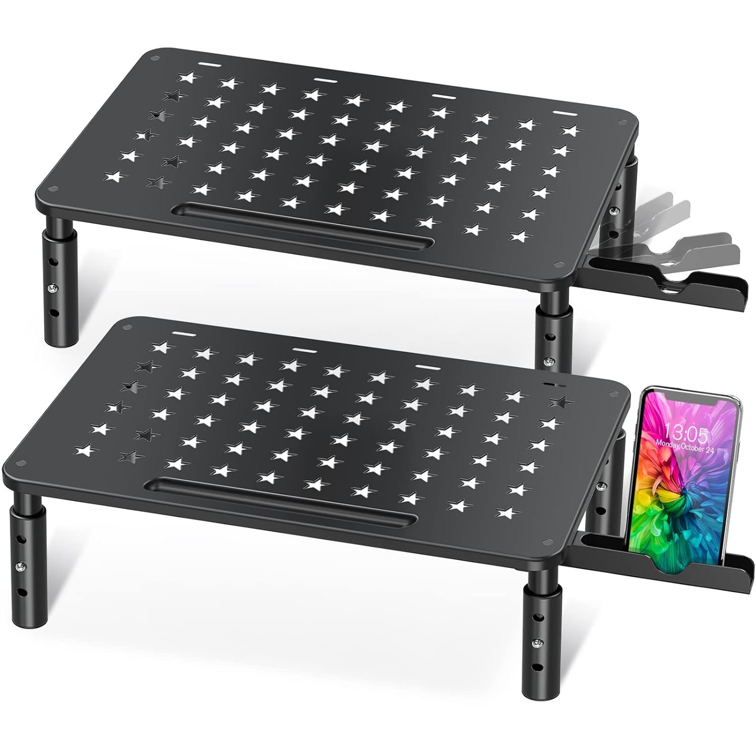 2 Pack Monitor Stand Riser, 3 Height Adjustable Monitor Stand With ...