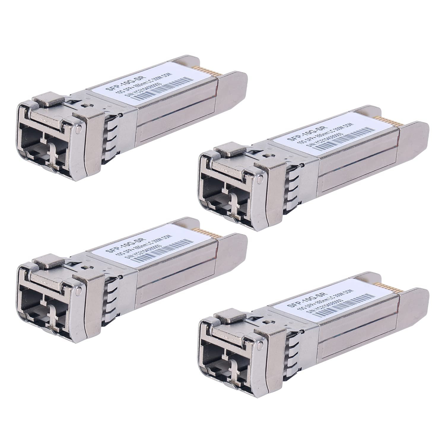 4Pack 10Gbase-Sr Sfp+ Transceiver, Sfp Multi-Mode Lc Module, 10G 850Nm Mmf Up To