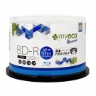 50 Pack Myeco Bd-r BDR Blu-ray 25gb Upto 10x White Inkjet Hub Printable Blank Da