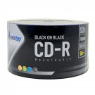 50 Pack Smartbuy Black on Black CD-R 52X 700MB 80 mins Double Side Black Vinyl B