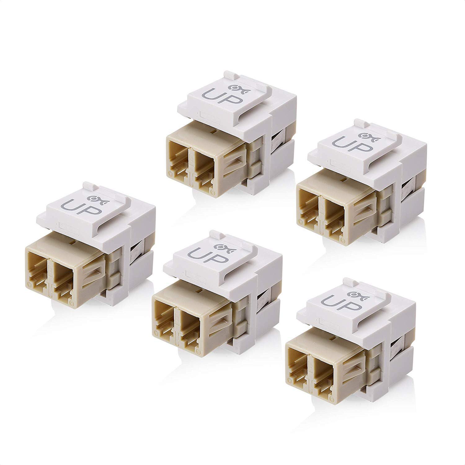 Cable Matters 5-Pack LC UPC Duplex Fiber Optic Keystone Coupler Jack, OM1/OM2/OM