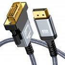 Displayport To Dvi Cable 6Ft, Dvi To Displayport Adapter Male To Male,Gold-Plate
