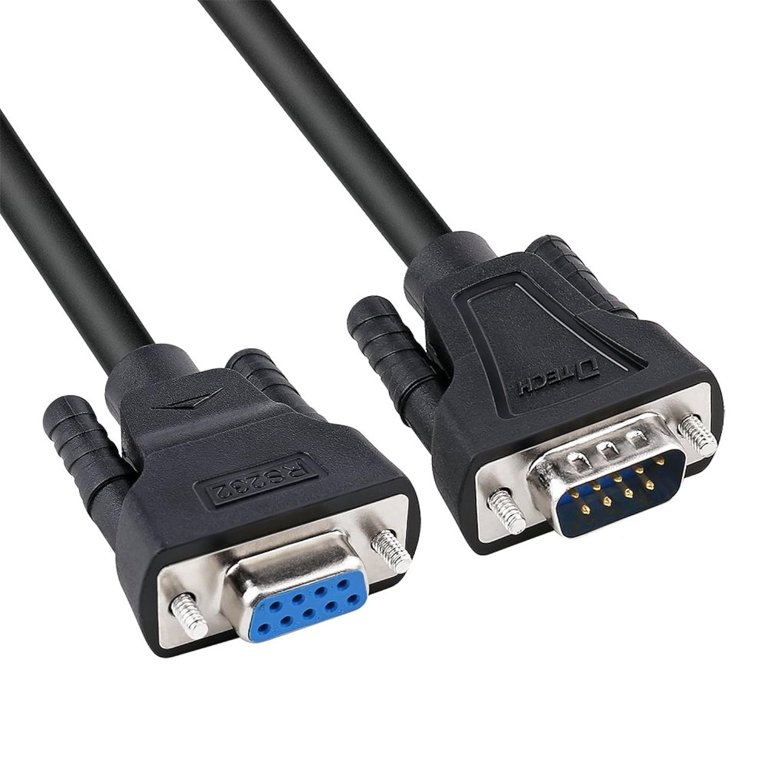 DTech DB9 RS232 Serial Cable Male to Female Extension Null Modem Cord Cross TX R