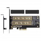 Dual M.2 Pcie Adapter For Sata Or Pcie Nvme Ssd With Advanced Heat Sink Solution