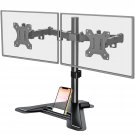 Dual Monitor Stand - Free Standing Full Motion Monitor Desk Mount Fits 2 Screens