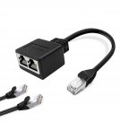 Ethernet Splitter, 1 Male To 2 Female Network Adapter Rj45 Lan Ethernet Socket C
