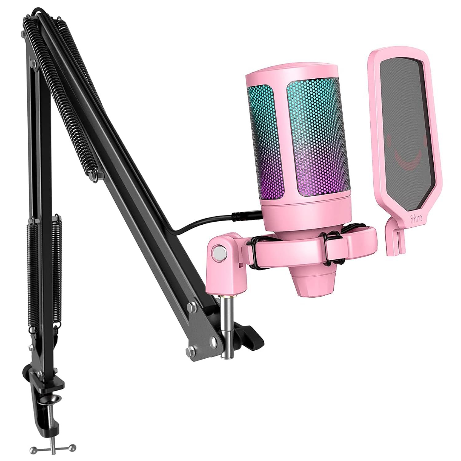 Gaming Usb Microphone Kit, Pc Streaming Recording Computer Rgb Microphone Set Fo