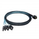 Internal Hd Mini Sas To 4Xsata Cable,1.6Ft Sff-8643 Host To 4X Sata Target Cable