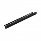 NavePoint 1U Rack Mount Cable Management Panel with Tidy Brush Slot for Cable En