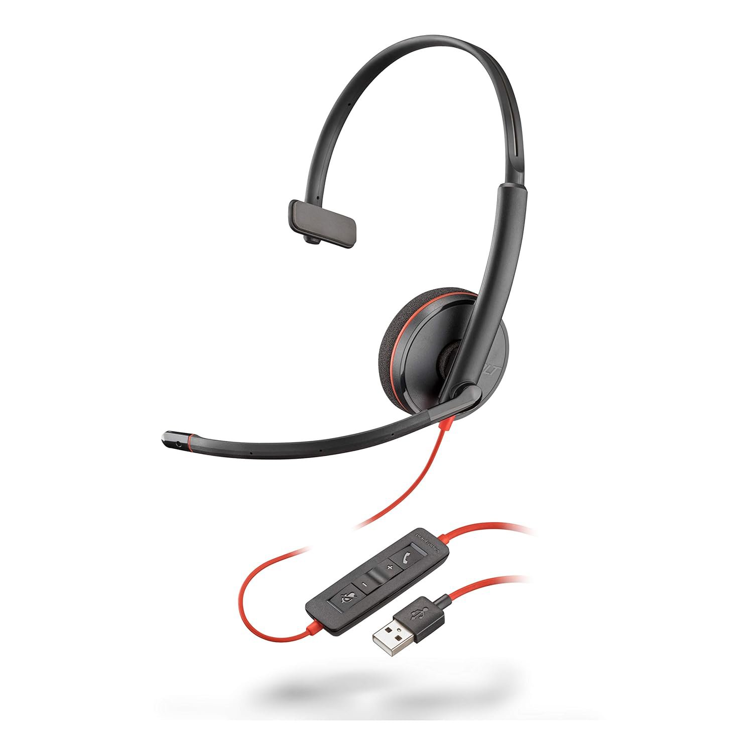 Plantronics - Blackwire 3210 - Wired, Single Ear (Monaural) Headset with Boom Mi
