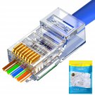 Rj45 Cat6 Cat5 Connector Ends Gold Plated 8P8C Ethernet Pass Through Plug(100Pac