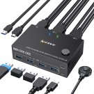Usb 3.0 Kvm Switch Hdmi Dual Monitor,Usb Hdmi Extended Display Switcher For 2 Co