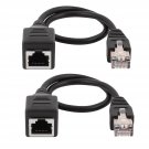 uxcell a15062500ux0191 2pcs Ethernet LAN Male to Female Network Cable RJ45 Exten
