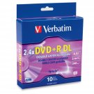 Verbatim 95166 8.5 GB 2.4X Double Layer Recordable Disc DVD plus R DL, 10-Disc S