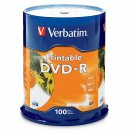 Verbatim DVD-R 4.7GB 16X White Inkjet Printable with Branded Hub, 100-Disc