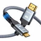 Mini Hdmi To Hdmi Cable 10Ft, (4K 60Hz) High Speed Hdmi To Mini Hdmi Male Bi-Dir