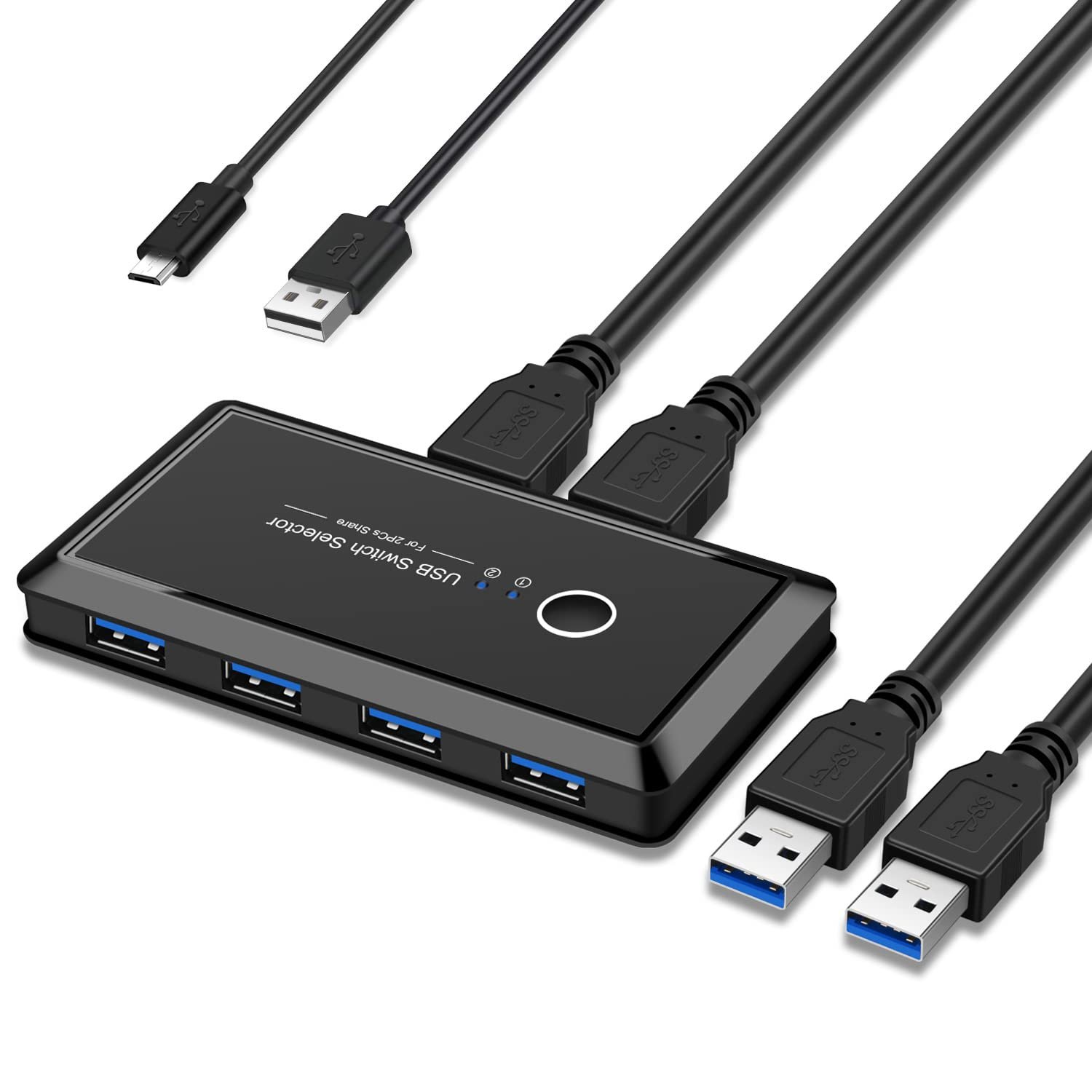Usb 3.0 Switcher Selector 2 Computer Sharing 4 Usb Devices Kvm Switches Hub Adap