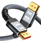 Vesa Certified Displayport Cable 1.4, 8K Dp Cable 6.6Ft (8K@60Hz, 4K@144Hz, 2K@2