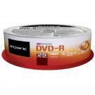 Sony 25DMR47SP 16x DVD-R 4.7GB Recordable DVD Media - 25 Pack Spindle