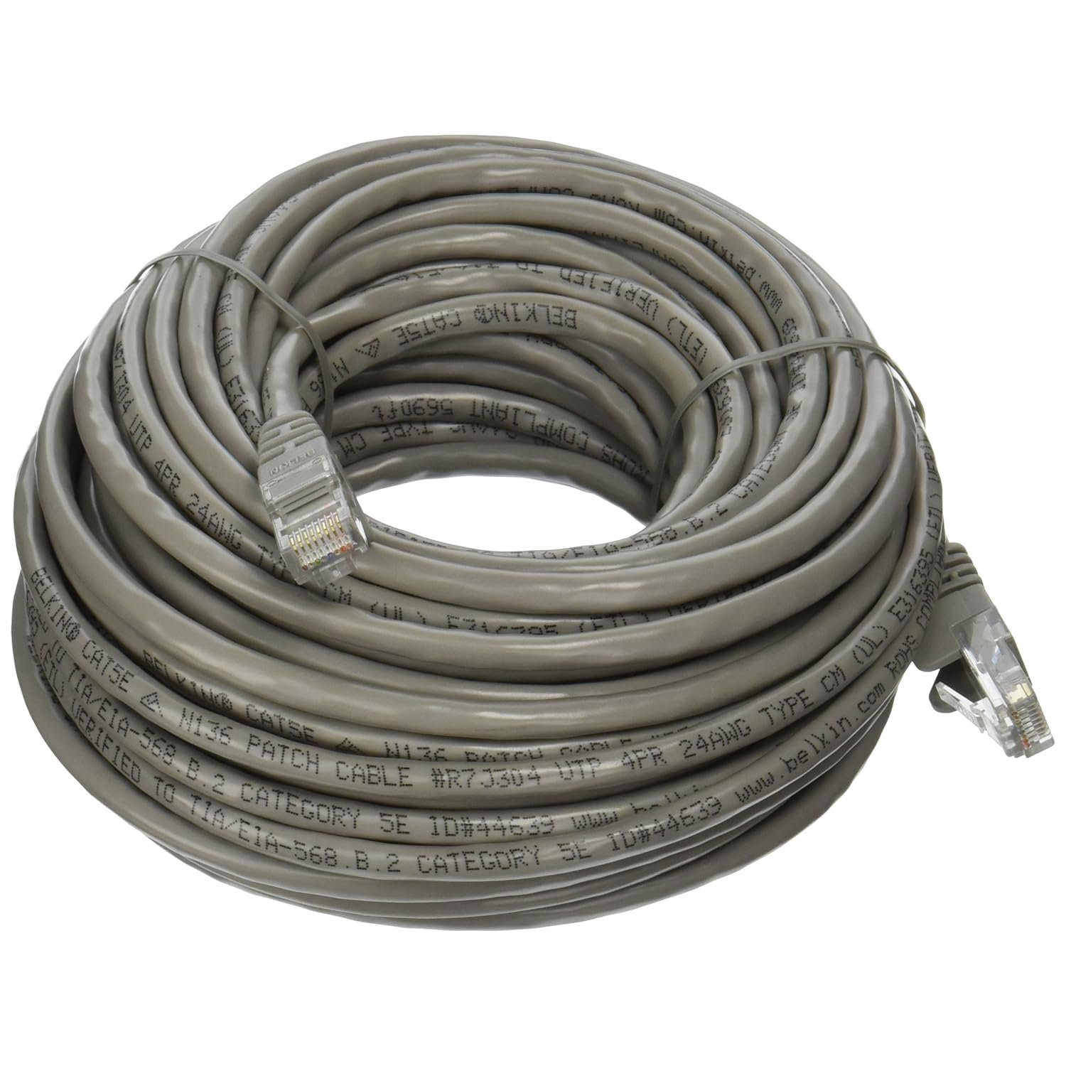 Belkin Snagless CAT5E Patch Cable RJ45M/RJ45M; 50 (A3L791b50-S), Grey