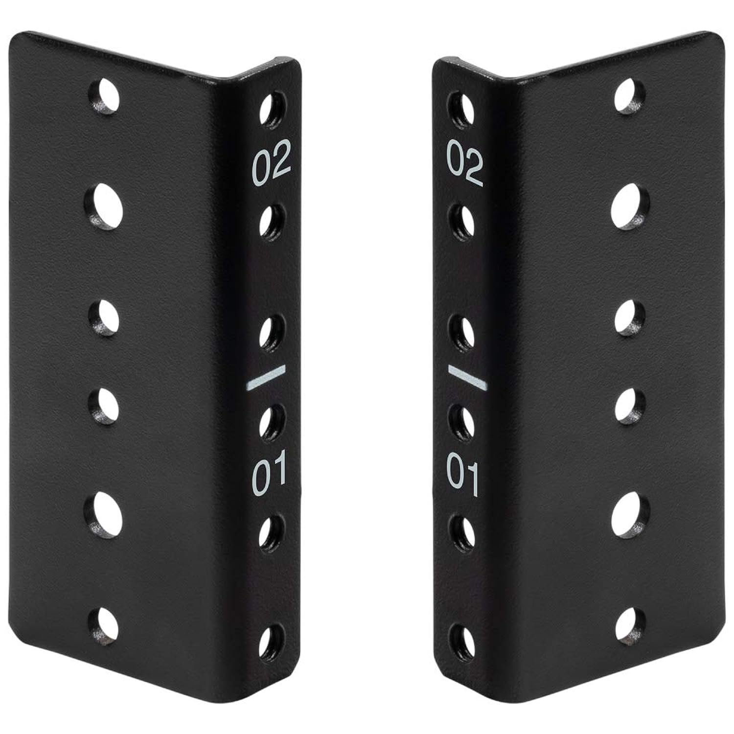 NavePoint 2U Vertical Rack Rail Pair DIY Kit with Hardware, Black