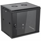9U Wall Mount Server Cabinet Network Rack Enclosure Locking Glass Door