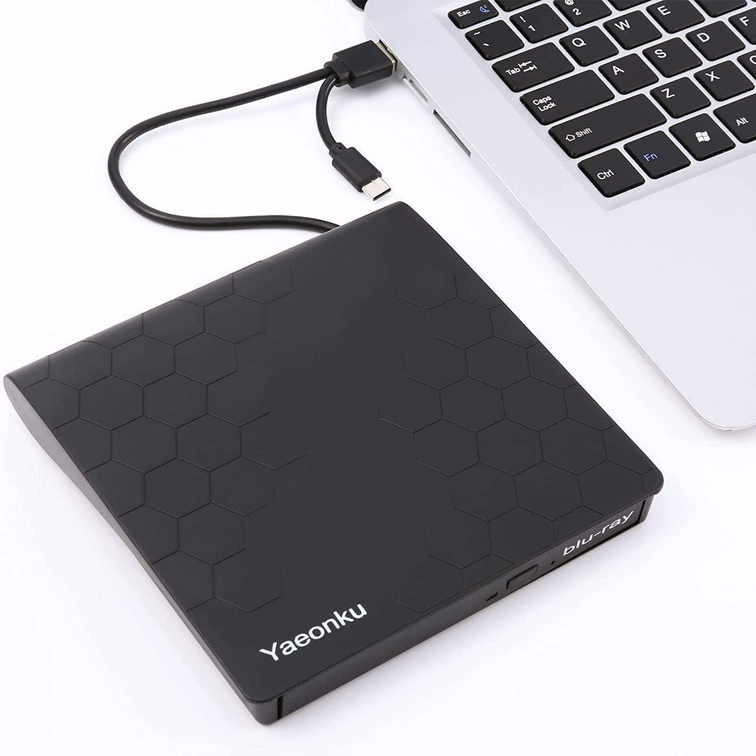 Double Connector External Blu-Ray Cd Dvd Drive, Usb 3.0 Type-C Portable Cd Dvd Burner Player, Comp