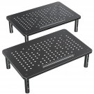 2 Pack Monitor Stand Riser - 3 Height Adjustable Monitor Stand For Laptop, Computer, Pc, Printer,