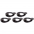 Five Pack of YCS Basics Black 6 Foot DB9 9 Pin Serial / RS232 Male/Female Extension Cables