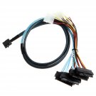 CableCreation Internal Mini SAS SFF-8643 to (4) 29pin SFF-8482 connectors with SATA Power, 1M / 3.
