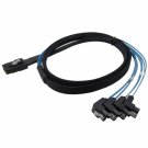 CABLEDECONN H0202 1M Mini SAS 36P SFF-8087 to 4 SATA 7Pin 90 Degrees Target Hard Disk Data Cable,