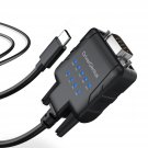 Usb-C To Serial Rs232 Db9 Adapter With 9 X Data Monitoring Leds (Usb232A-E-C, Windows 11, Macos Ve