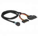 CABLEDECONN Internal 12G Mini SAS HD to U.2 / SFF-8643 to SFF-8639 Cable 0.5m with 15Pin SATA Powe