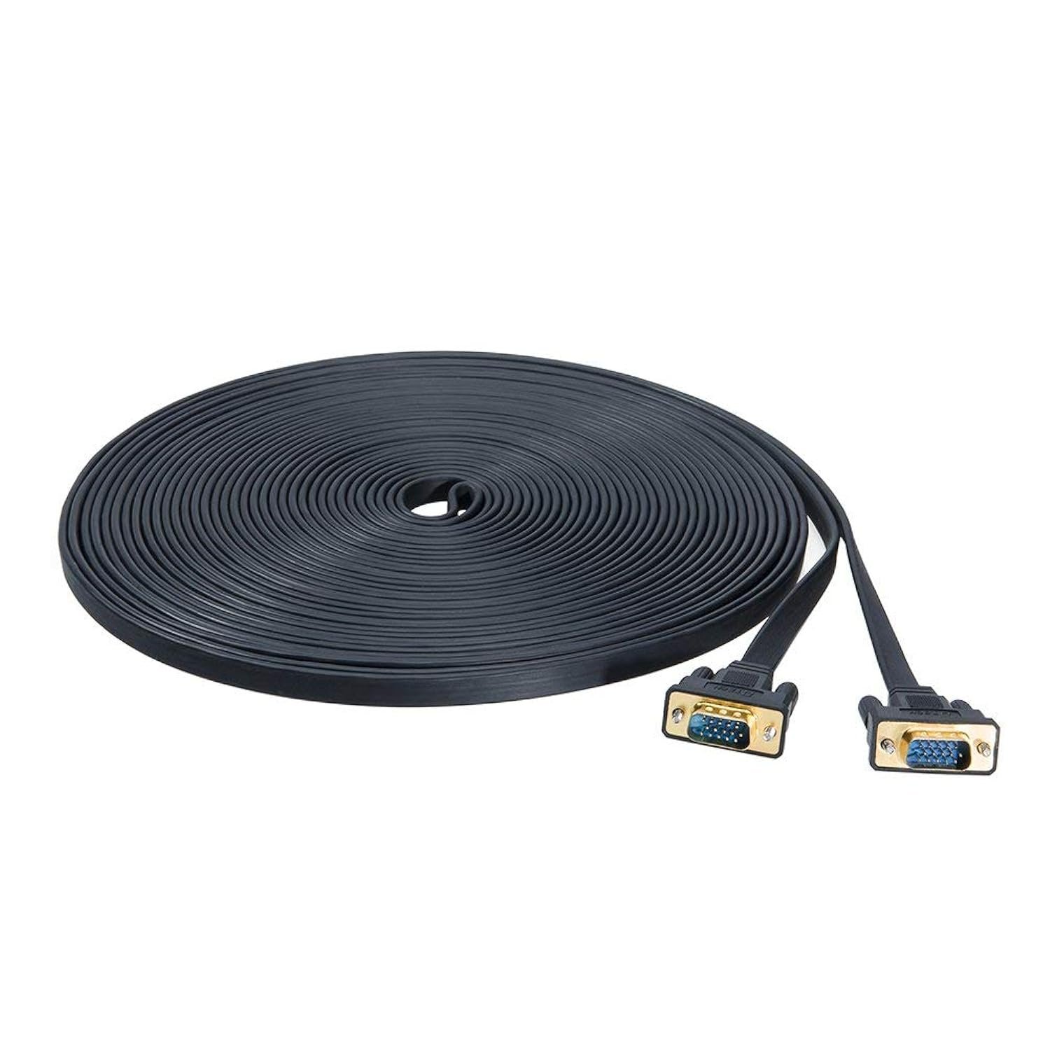 VGA to VGA Cable 50ft, DTECH Long Thin Flat 15 Pin Computer Monitor Cord Male to Male SVGA Wire (5
