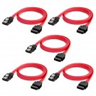 CableCreation SATA III Cable, [5-Pack] 18-inch SATA III 6.0 Gbps 7pin Female to Female Data Cable