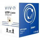 VIVO Gray 250ft Bulk Cat6, CCA Ethernet Cable, 23 AWG, UTP Pull Box, Cat-6 Wire, Indoor, Network I